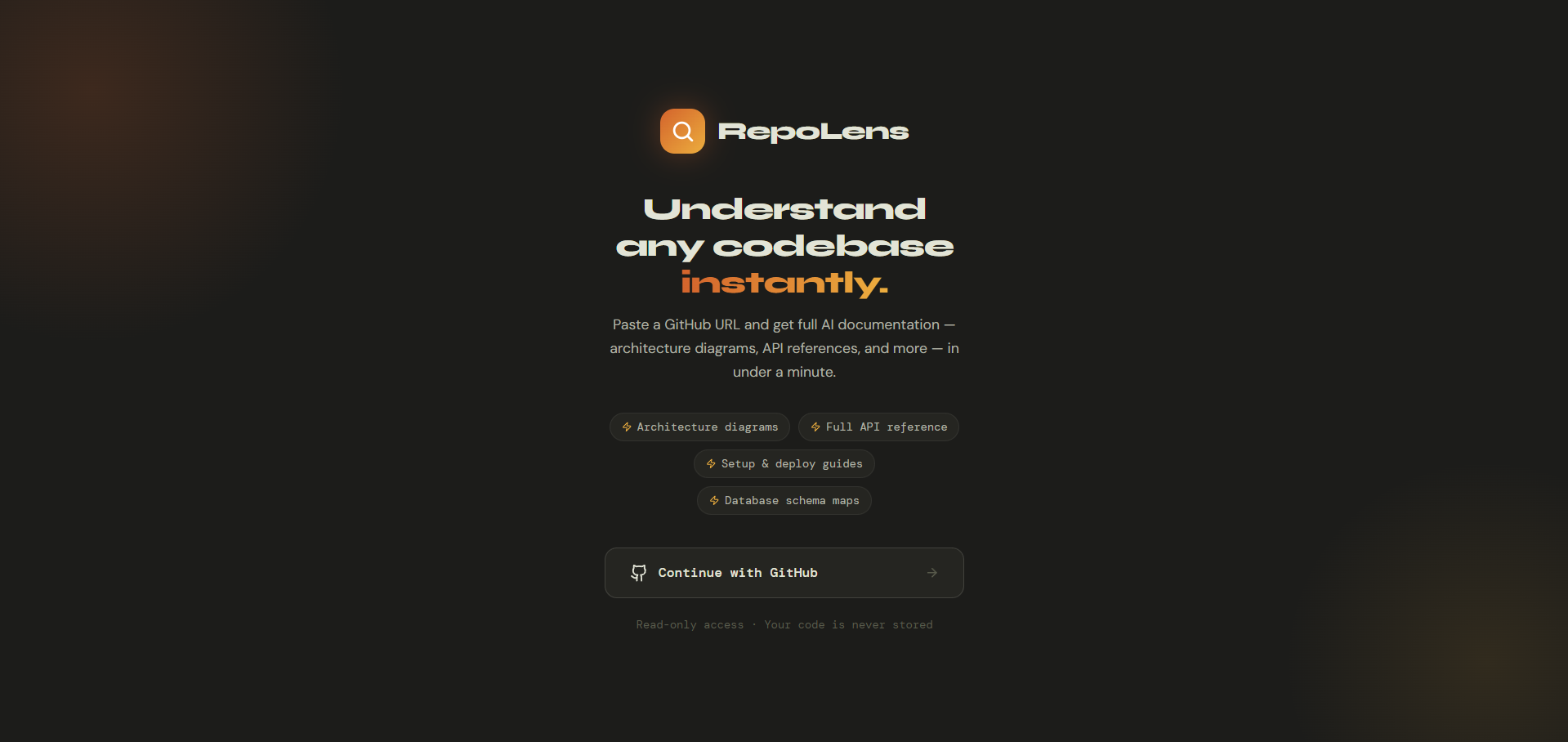 RepoLens Authentication & Live Stream View